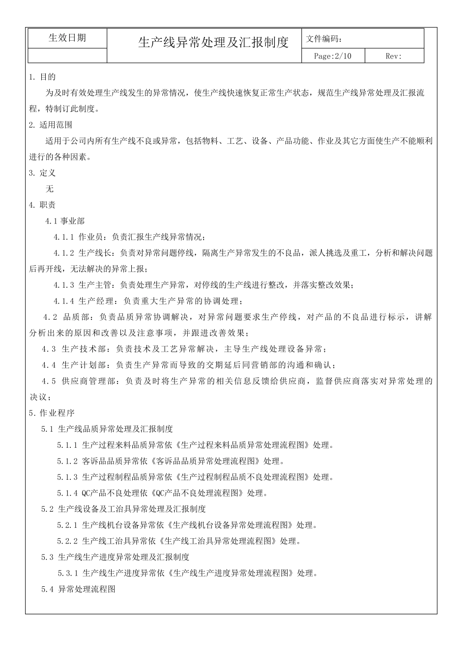 生产线异常处理及汇报制度_第2页