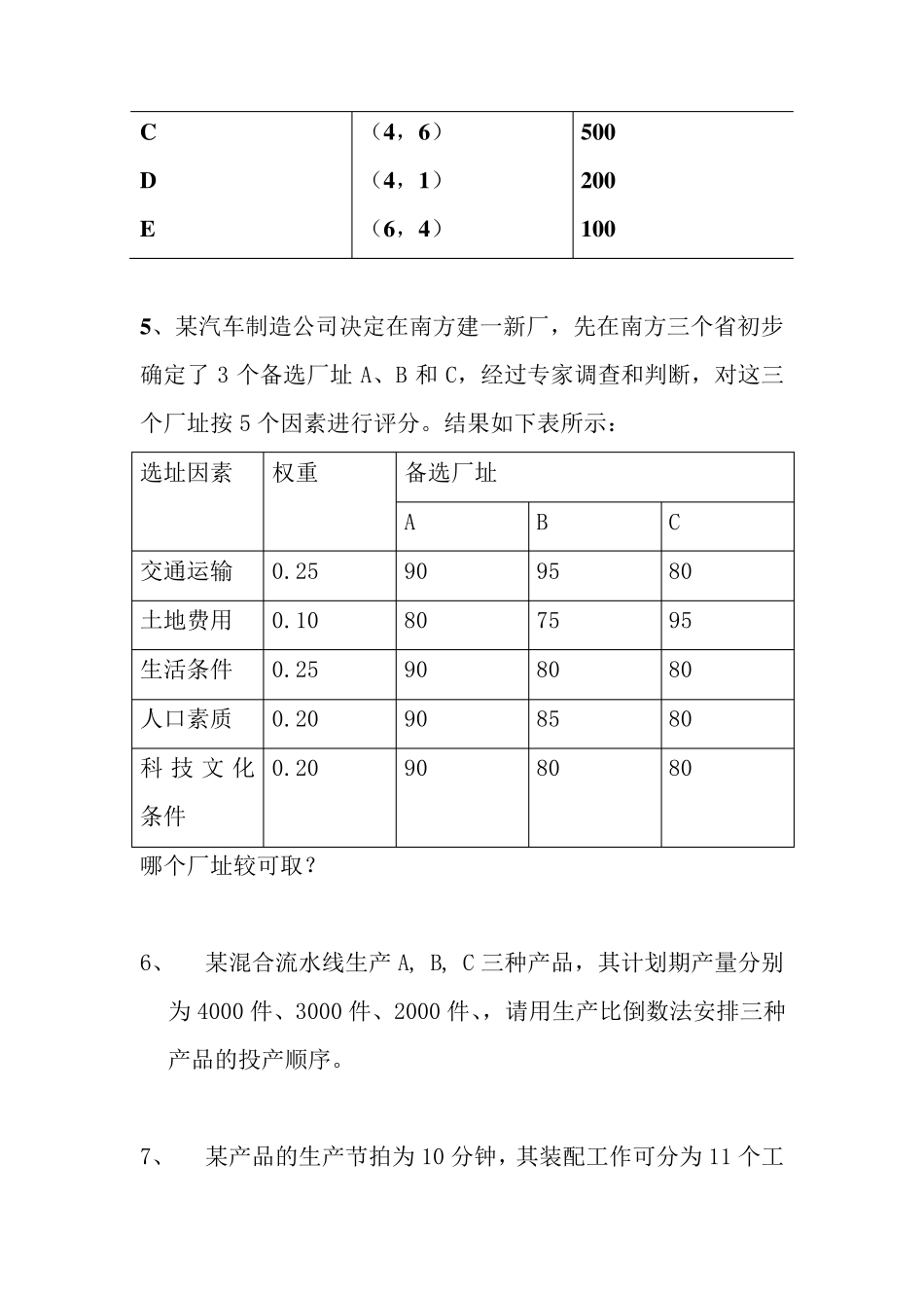 生产运作管理期中考试题_第2页