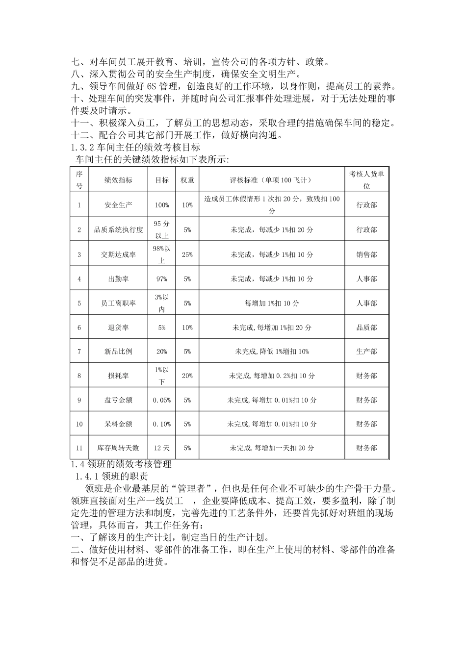 生产部岗位绩效目标量化_第3页