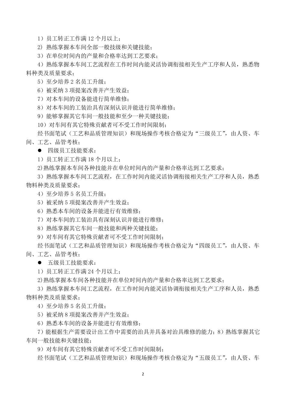 生产部操作工技能评级考核规定_第2页