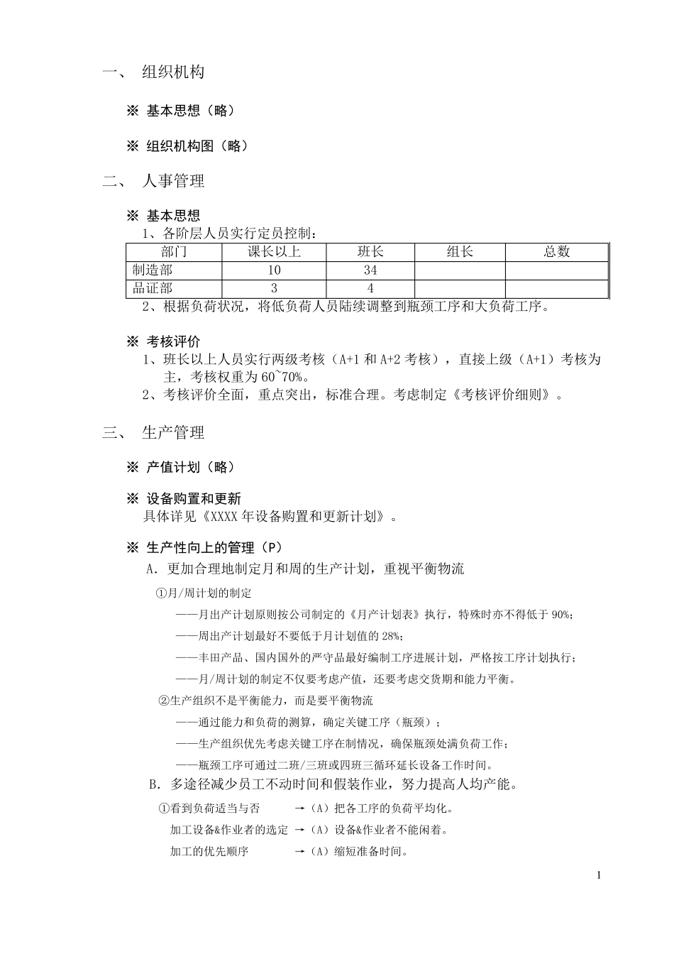 生产部门年度方针策划(案)_第1页