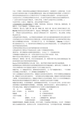 生命科学与生物技术概论整理