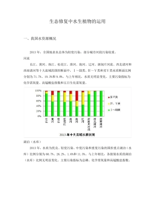 生态修复中水生植物的运用