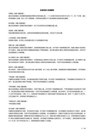 生意参谋名词解释