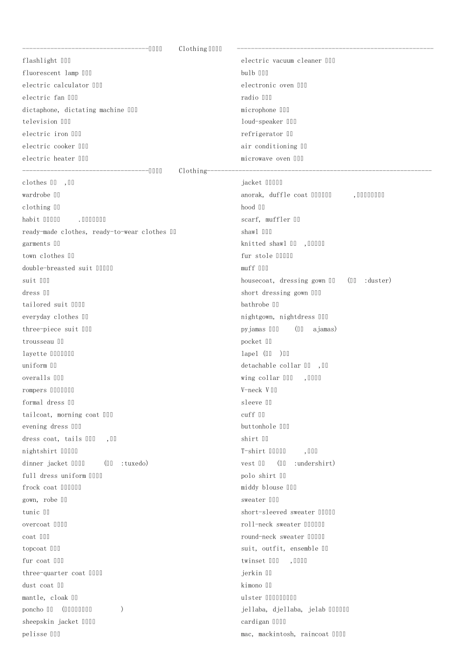 生活常用英语单词大全_第1页