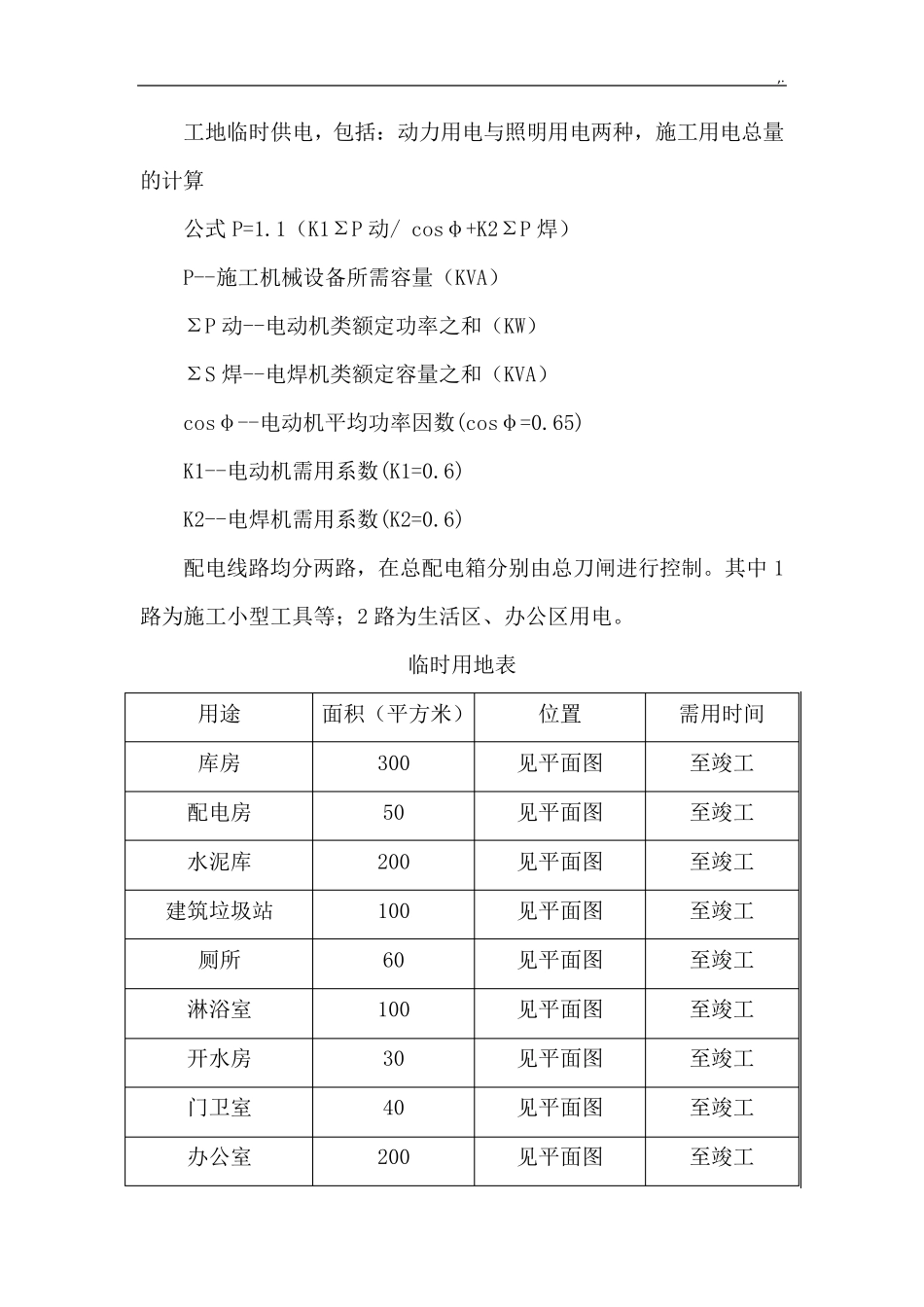 生活性和生产性临时设施方案计划_第2页
