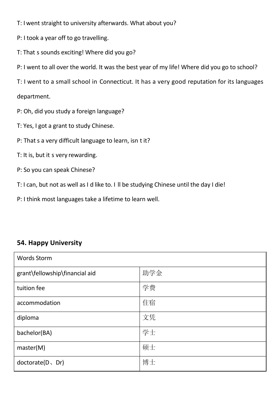 生活英语情景口语100主题10lifetimestudy_第3页