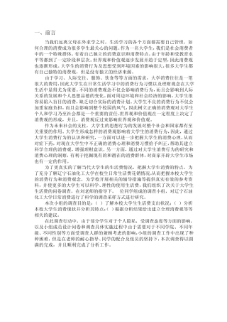 生活费支出调查报告