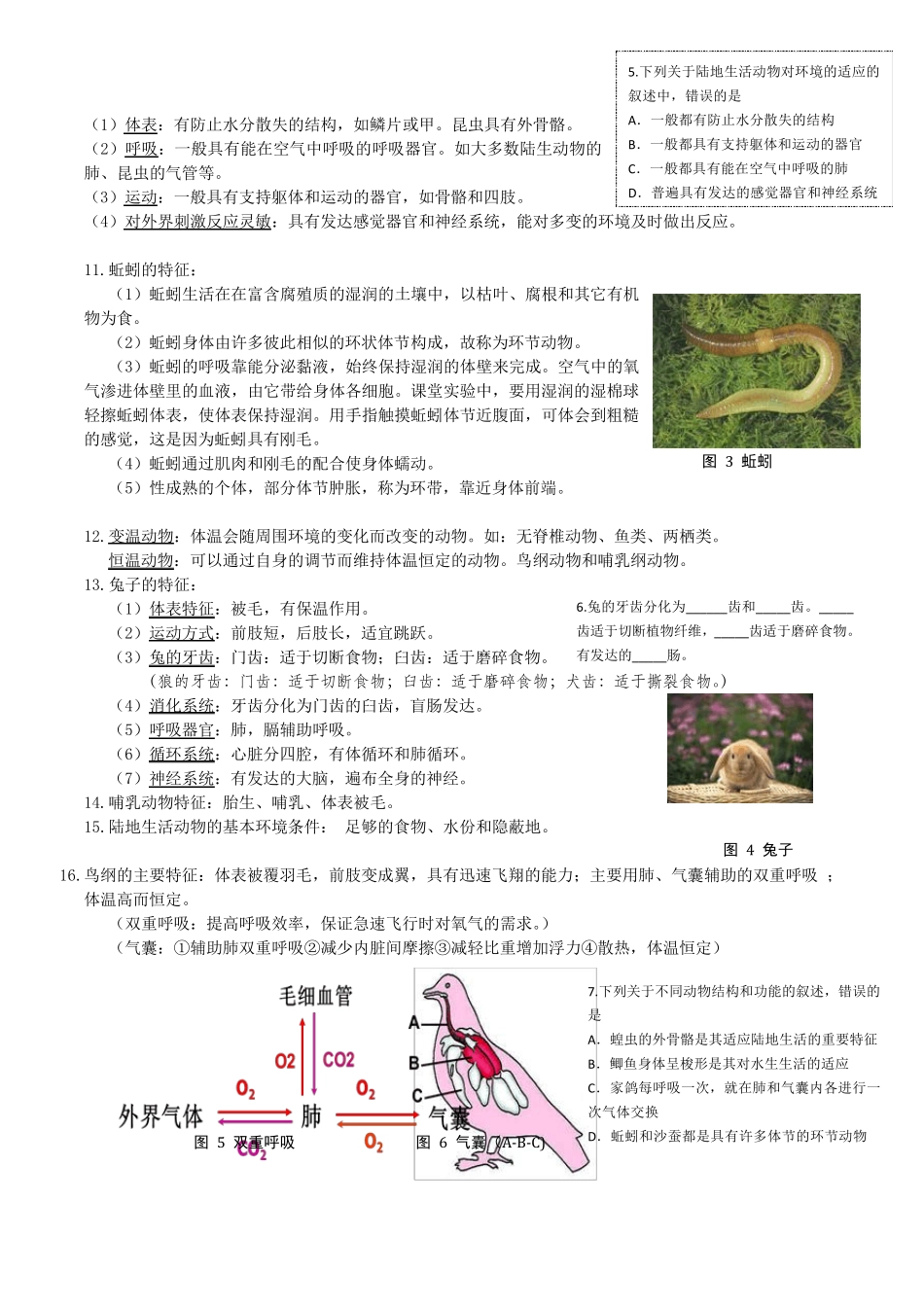 生物中考一轮复习资料(八上)_第2页