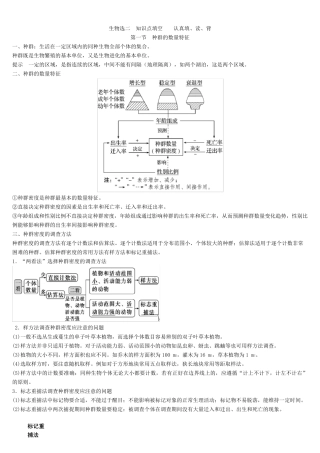 生物人教版选择性必修二知识点总结