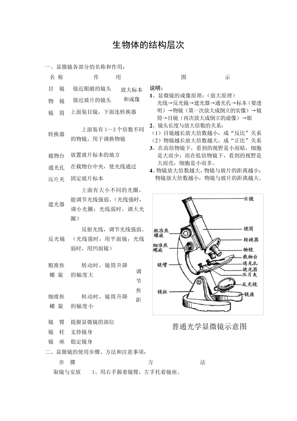 生物体的结构层次复习资料_第1页