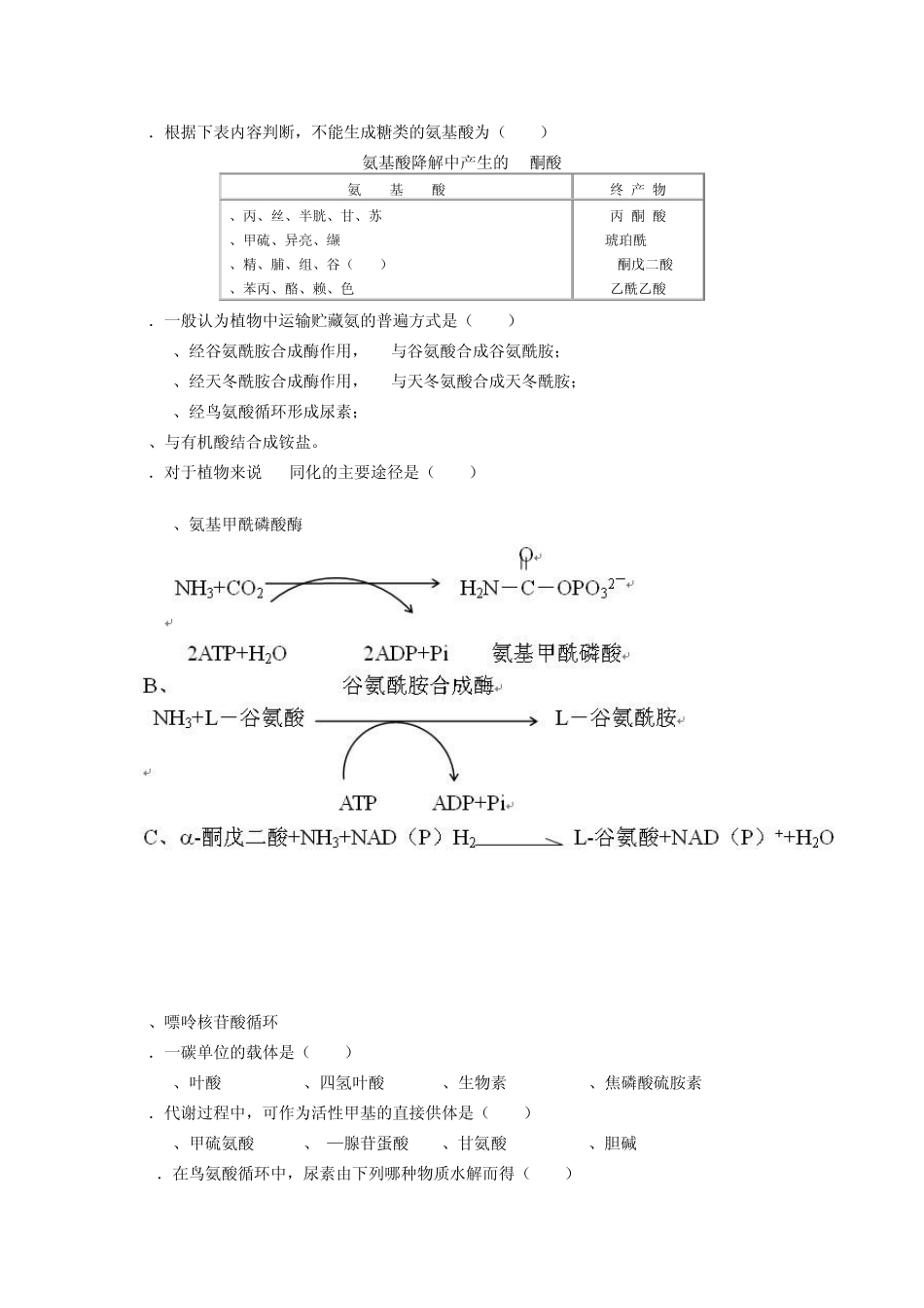 生物化学蛋白质的降解和氨基酸的代谢_第3页
