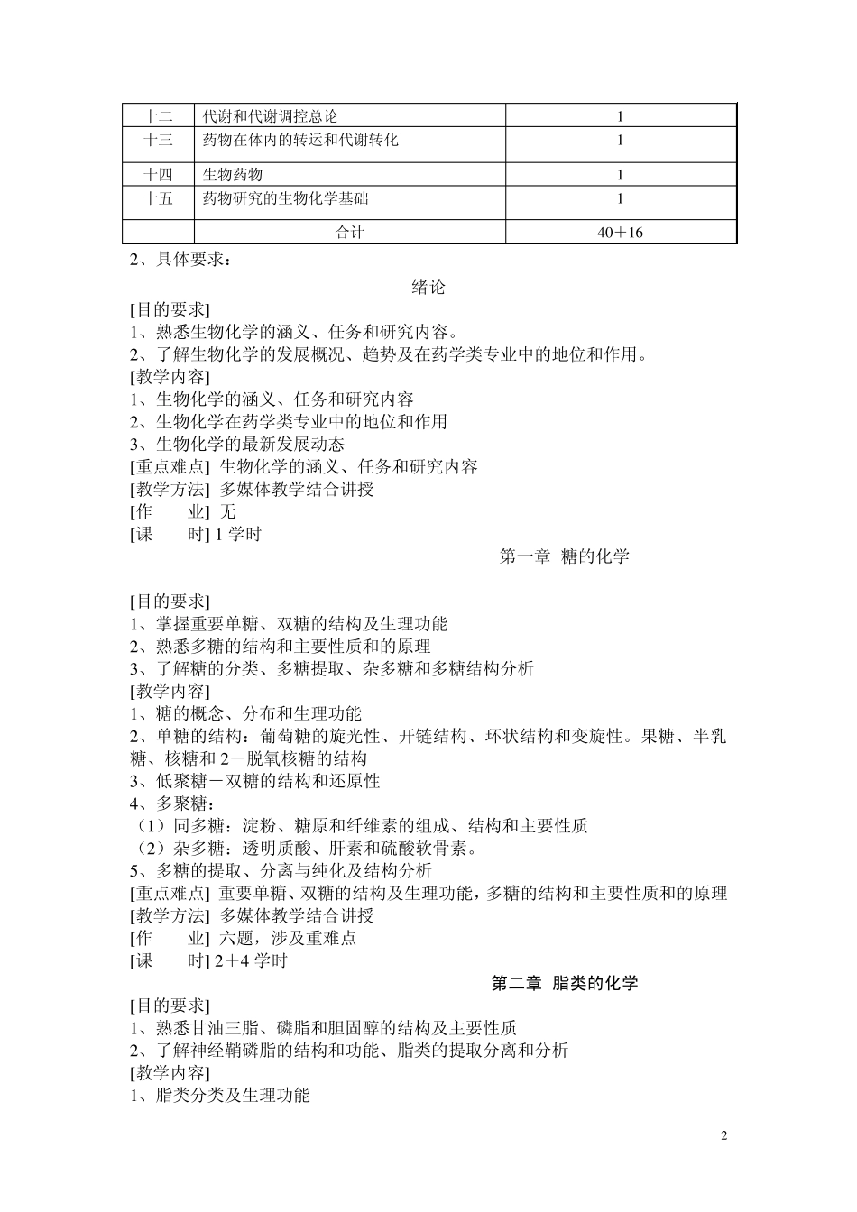 生物化学课程教学大纲_第2页