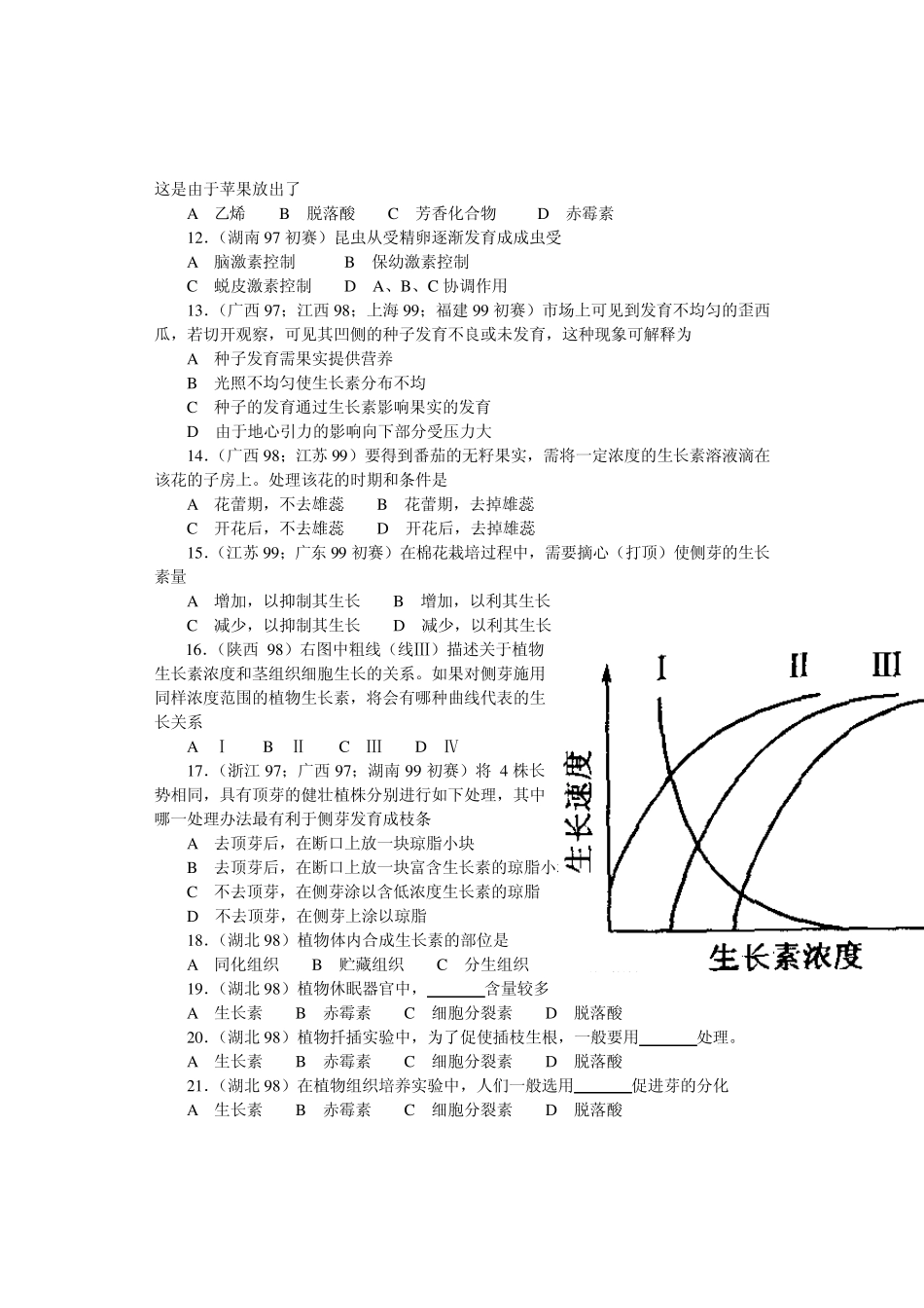生物奥赛(竞赛)辅导材料专题第四章生命活动的调节_第2页