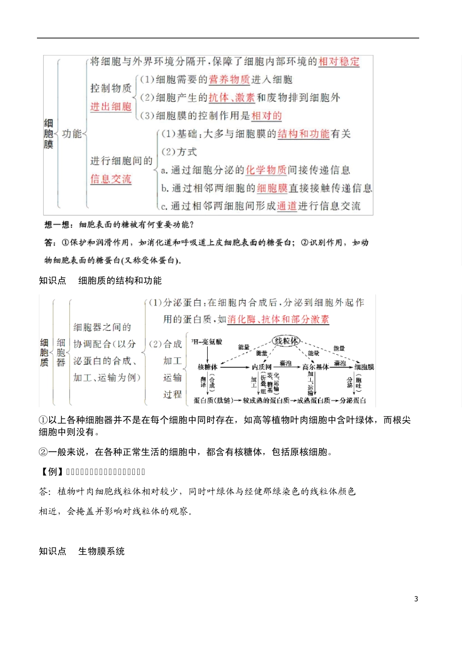 生物必修一、必修二知识点整理_第3页