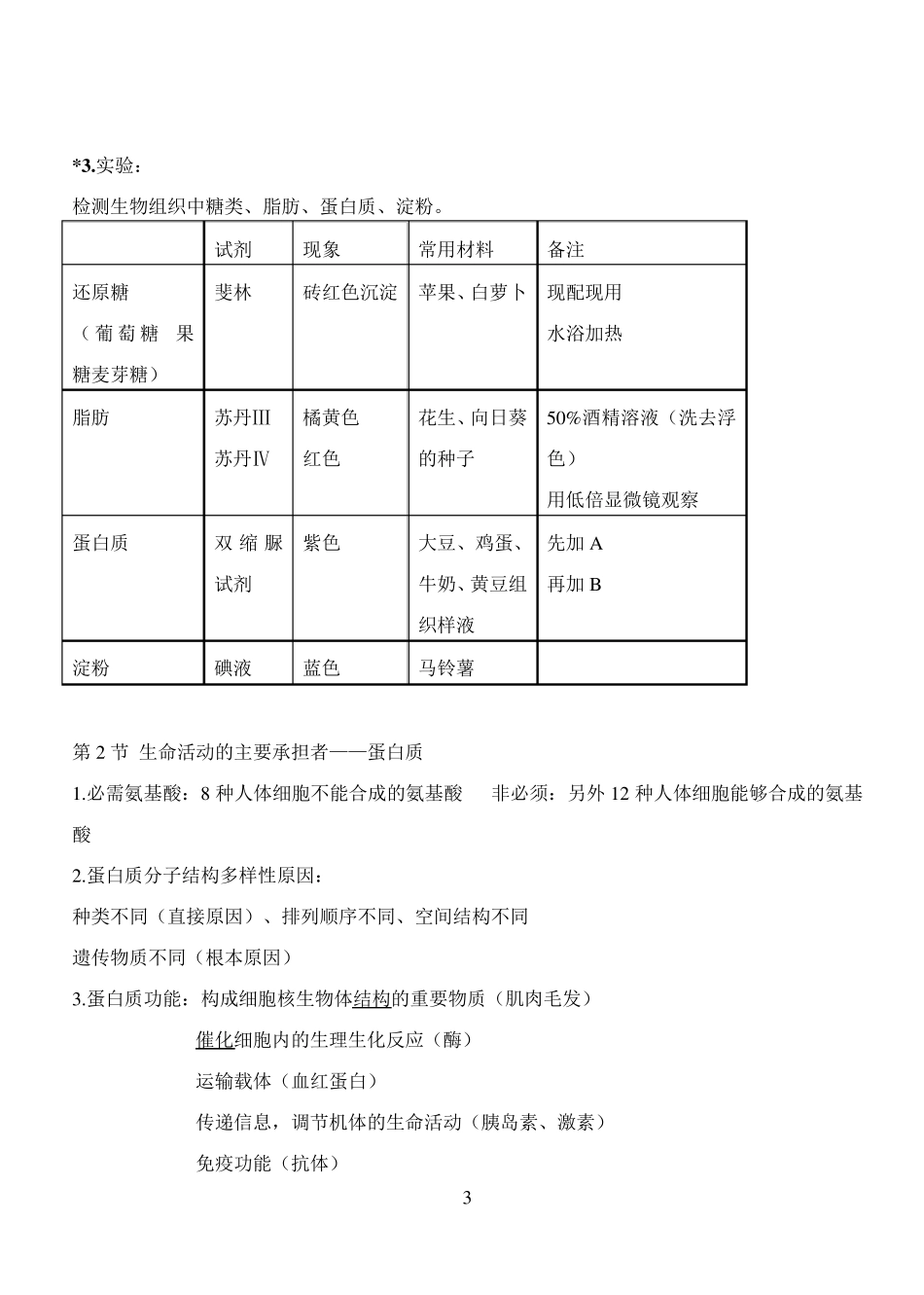 生物必修一知识点复习提纲_第3页