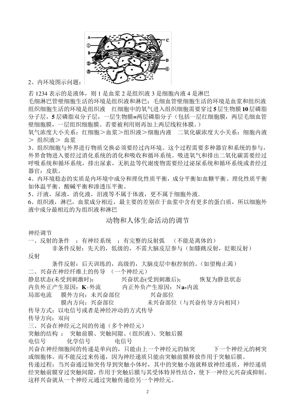 生物必修三《稳态与环境》知识点总结_第2页