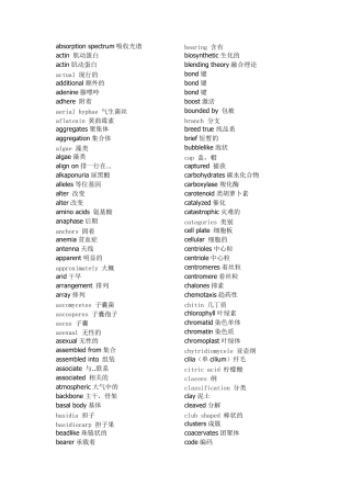 生物技术专业英语单词汇总