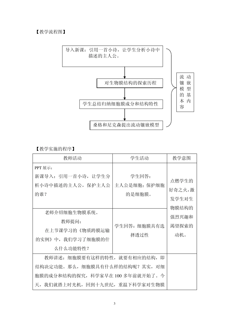 生物膜的流动镶嵌模型教案_第3页