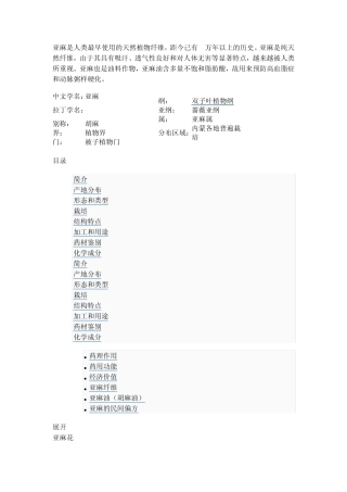 生物资源亚麻