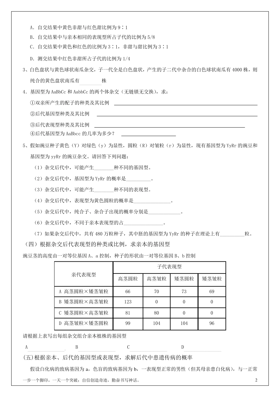 生物遗传规律经典题型总结_第2页