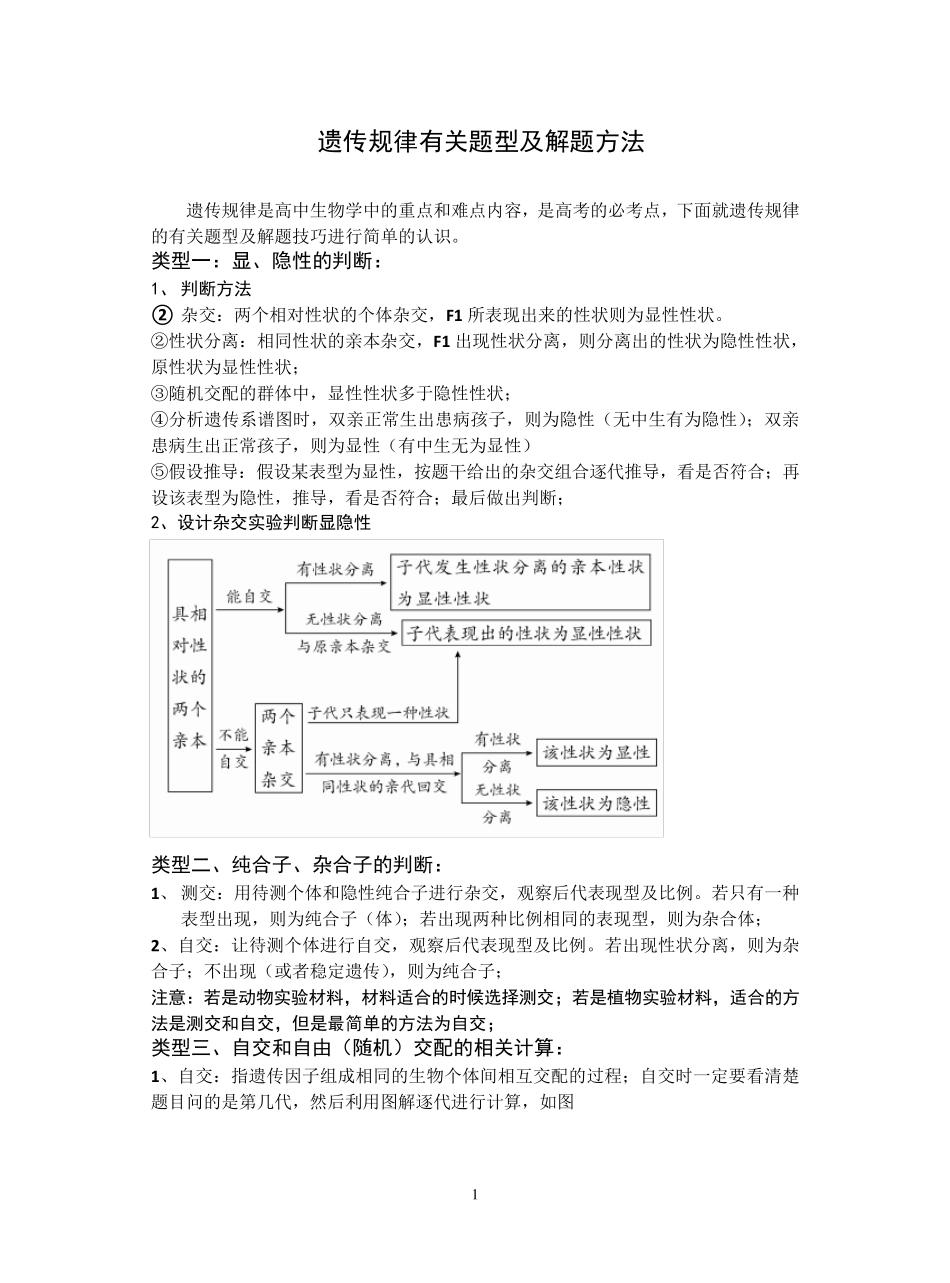 生物遗传题类型及解题技巧_第1页