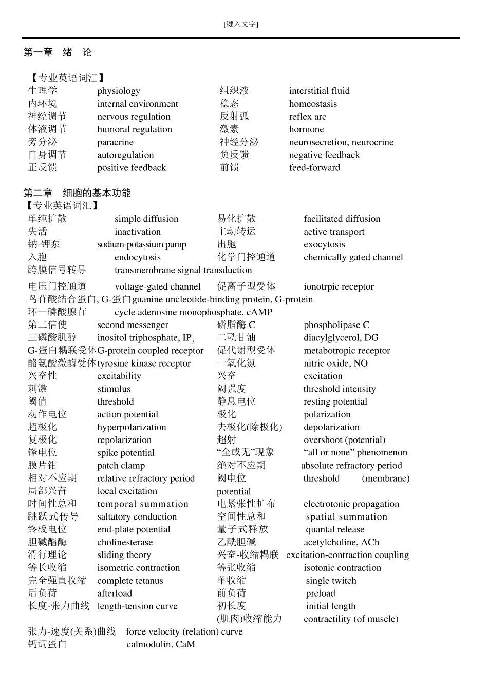 生理学专业英语词汇_第1页