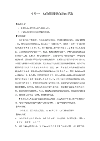 第一次实验动物总蛋白提取定量及SDSPAGE