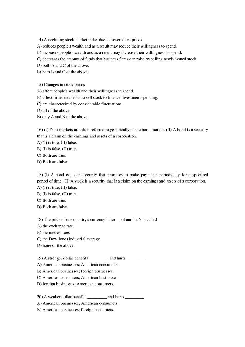 第一章为何学习金融市场与机构(英文习题及答案)_第3页