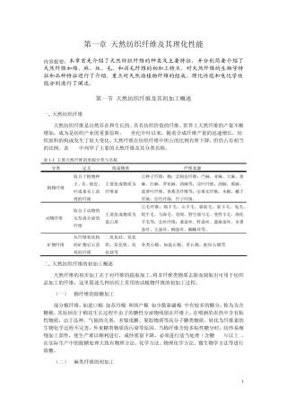第一章天然纺织纤维及其理化性能