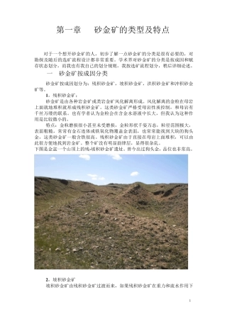 第一章砂金矿的类型及特点