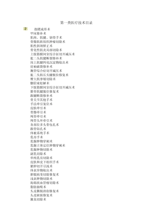 第一类医疗技术目录