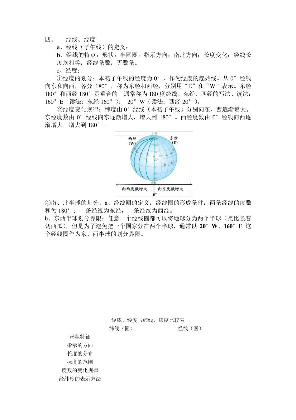 第一节地球的形状和大小知识点总结_第3页