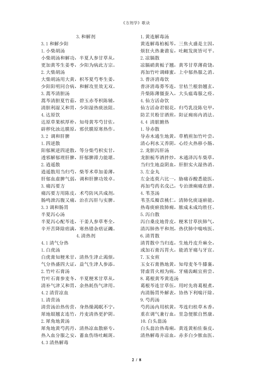 第七版《方剂学》课本方歌_第2页