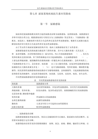 第七章泌尿系统疾病抗生素应用指南