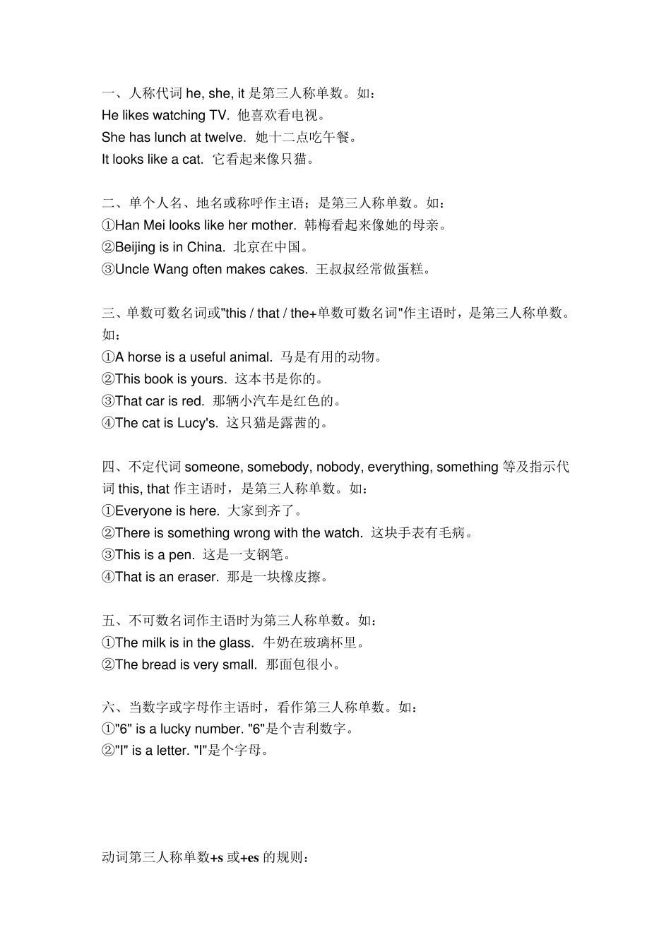 第三人称单数习题_第1页