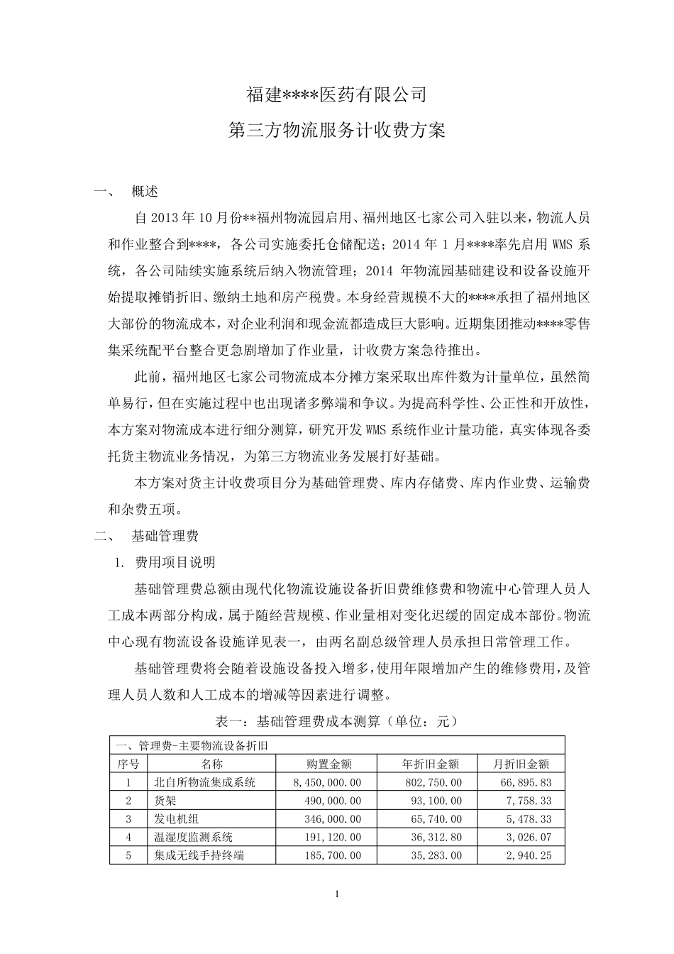 第三方物流服务计收费方案2_第1页