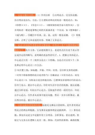初中语文议论文11个常用答题技巧