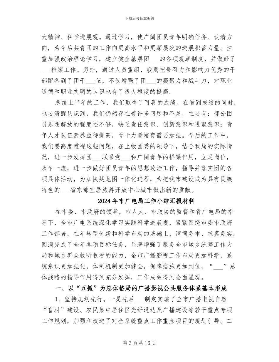 2024年市广电局团支部工作半年总结_第3页