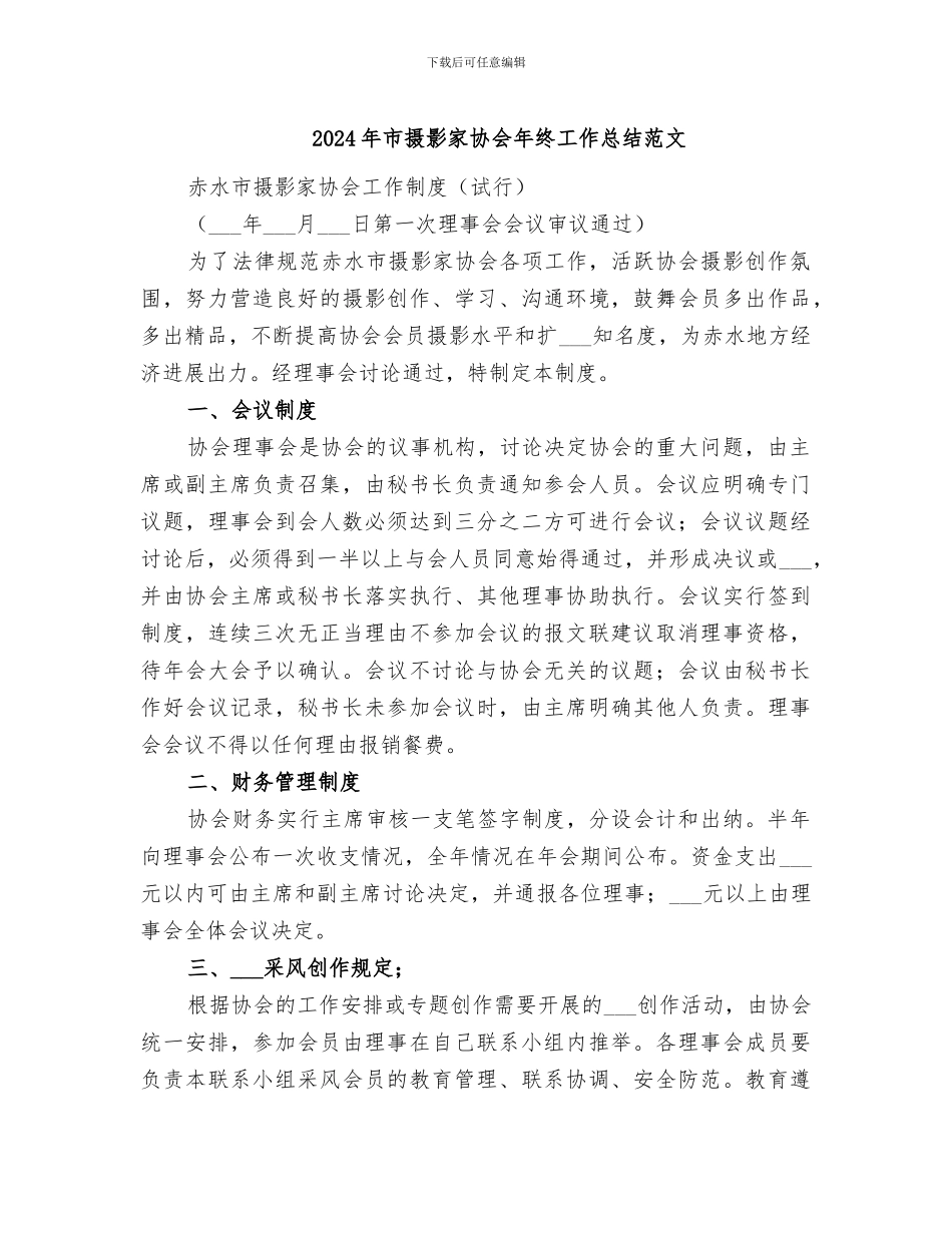 2024年市摄影家协会年终工作总结范文_第1页