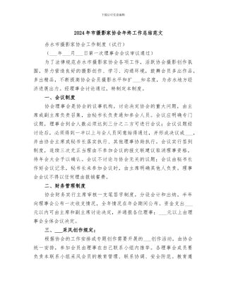 2024年市摄影家协会年终工作总结范文