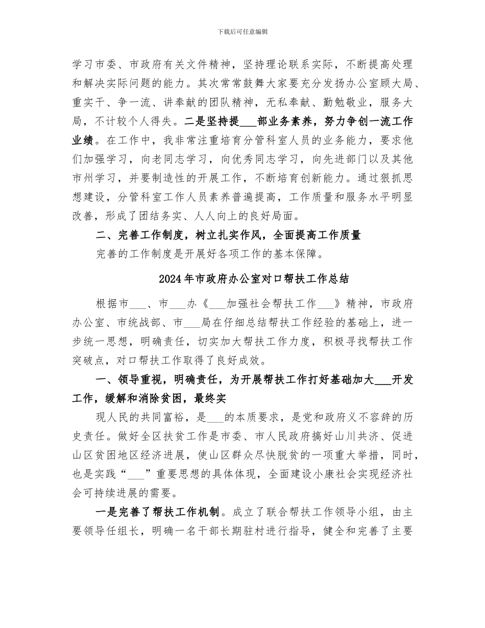 2024年市政府办公室副主任工作总结_第2页