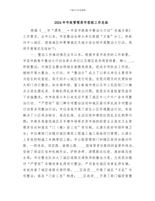 2024年市政管理局市容组工作总结