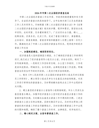 2024年市第二次全国经济普查总结