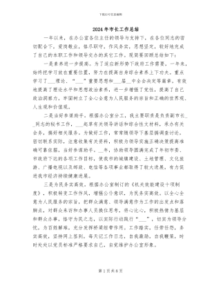 2024年市长工作总结