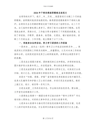 2024年干部交流挂职锻炼总结范文