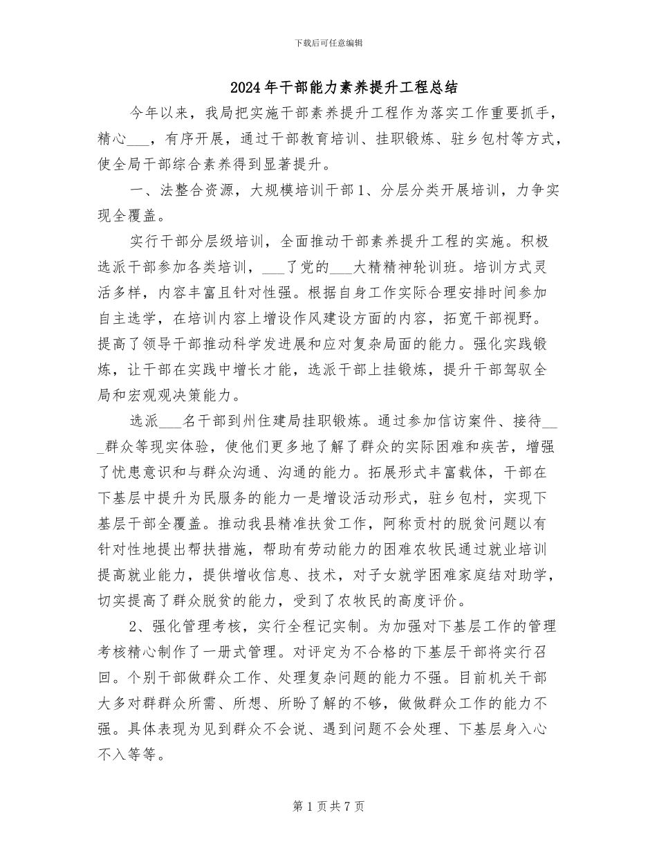 2024年干部能力素质提升工程总结_第1页