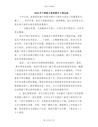 2024年干部能力素质提升工程总结