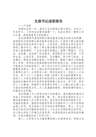 支部书记述职报告