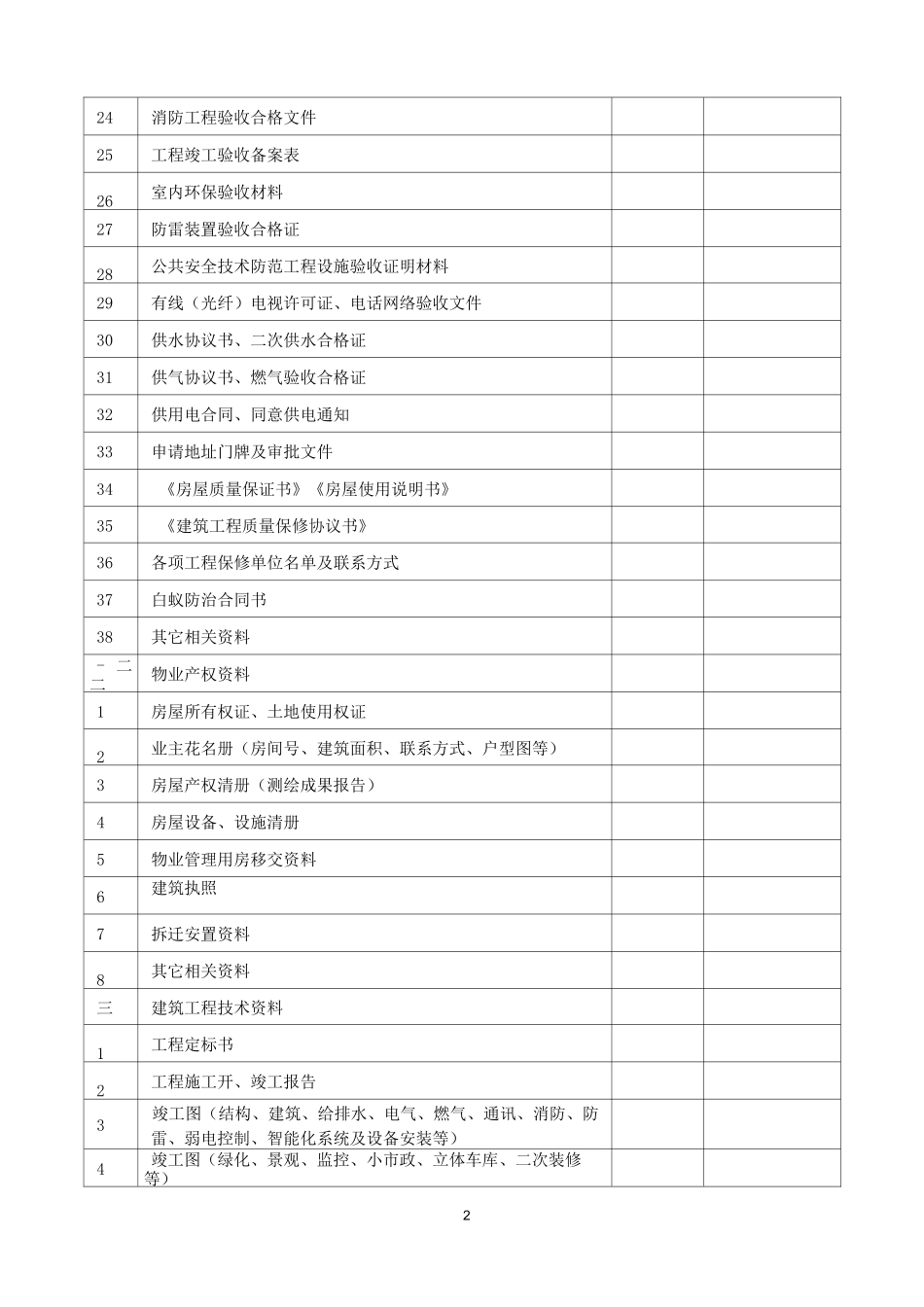 物业承接查验内业资料清单_第2页